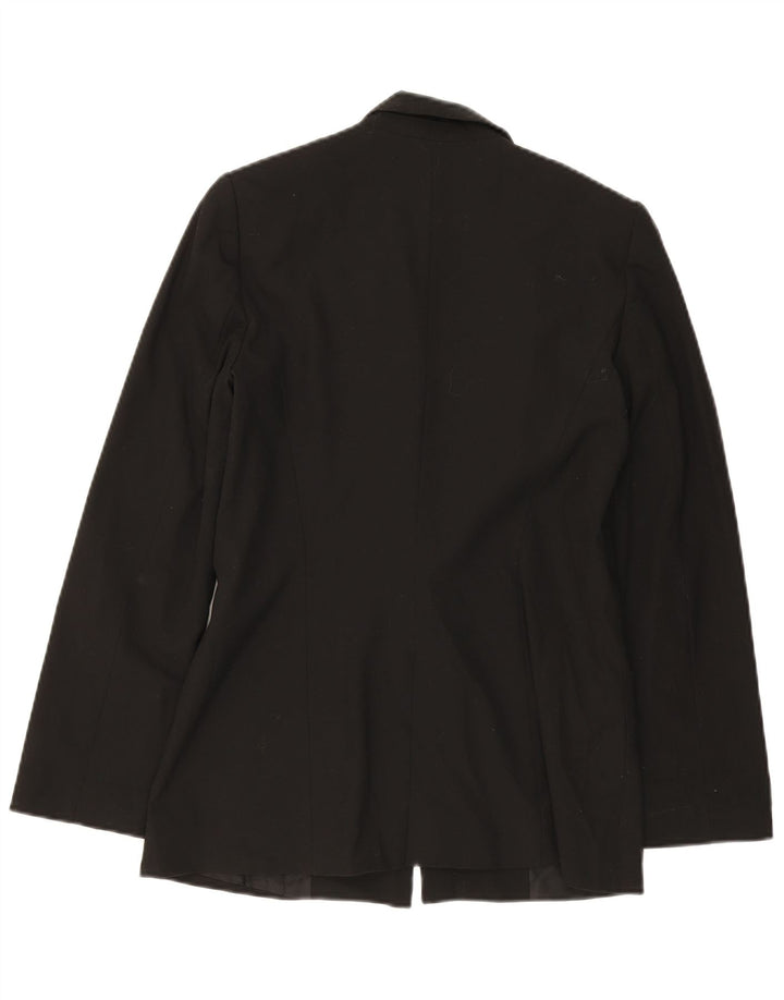 ZARA Dame 1-knaps blazerjakke UK 12 Medium Sort Polyester