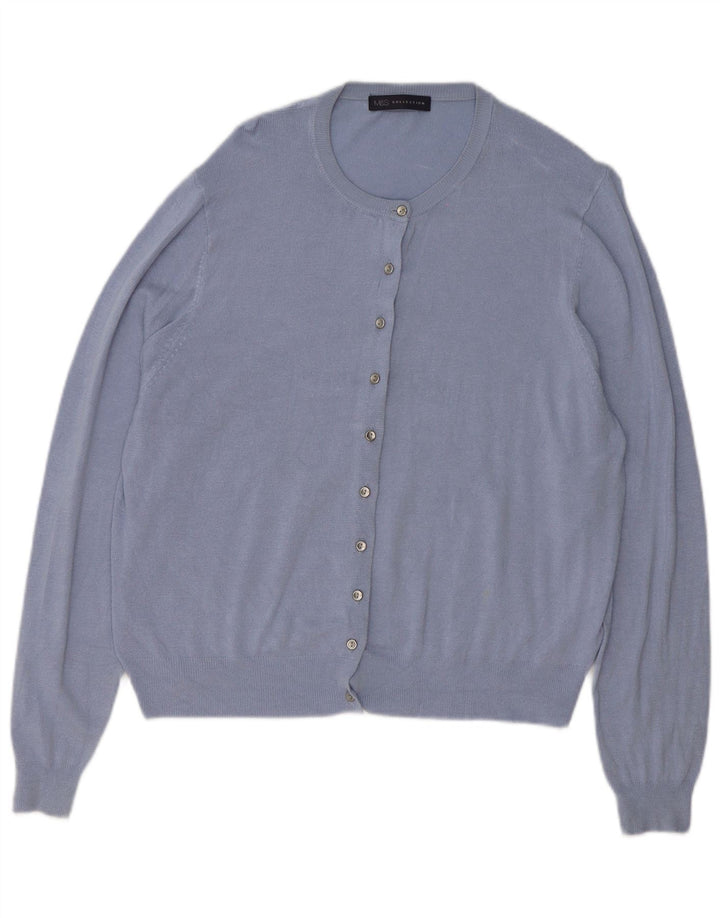 MARKS & SPENCER oversized cardigan sweater til kvinder UK 18 XL Blå viskose