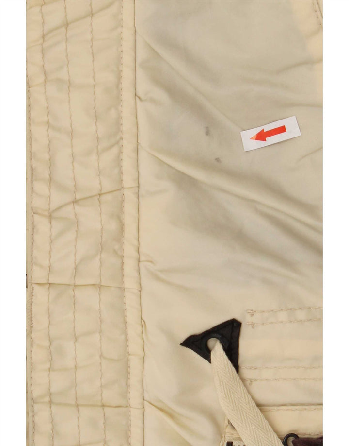 KHUJO Dame Hooded Parka Jacket UK 16 Large Off White Nylon