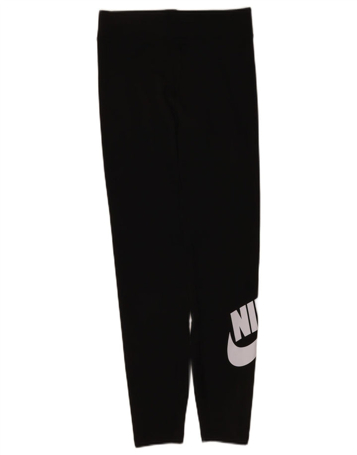 Nike Dame Grafiske Leggings UK 10 Small Black Bomuld