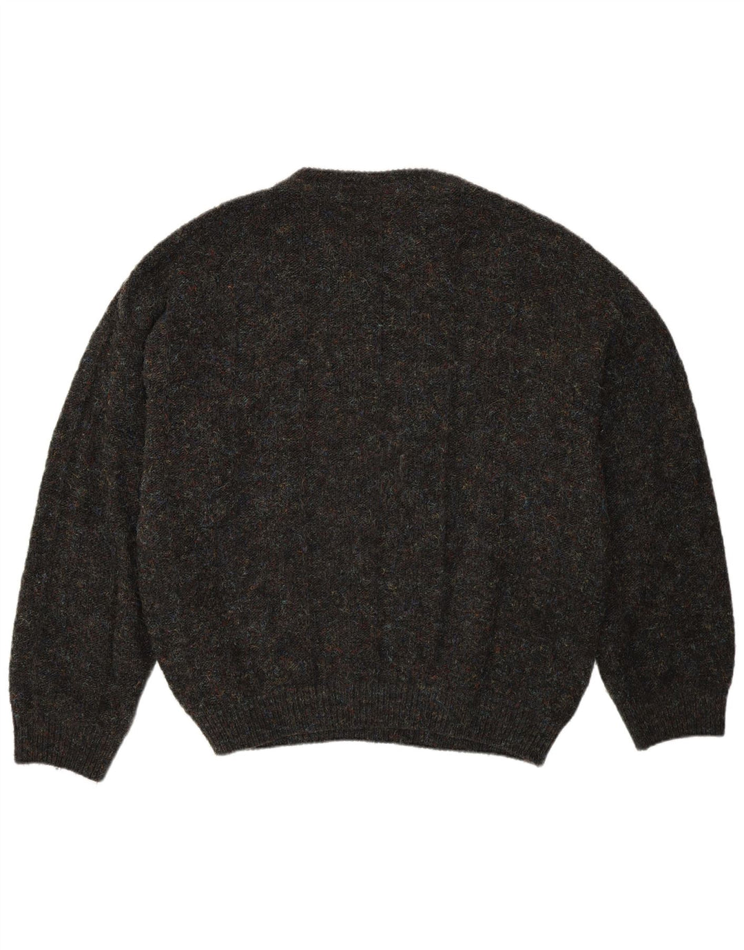 Alessandro Magno Herre Crew Neck Jumper Sweater Stor grå Flecked Acryl
