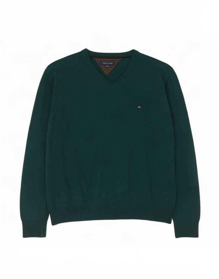 Tommy Hilfiger Herre V-hals sweater 2XL Grøn Uld