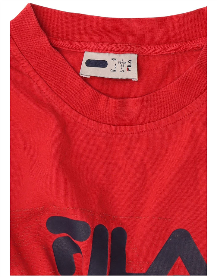 Fila Herre Grafisk T-Shirt Top Stor Rød