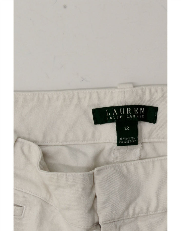 RALPH LAUREN Lige Casual Bukser til kvinder US 12 Large W32 L27 Hvid