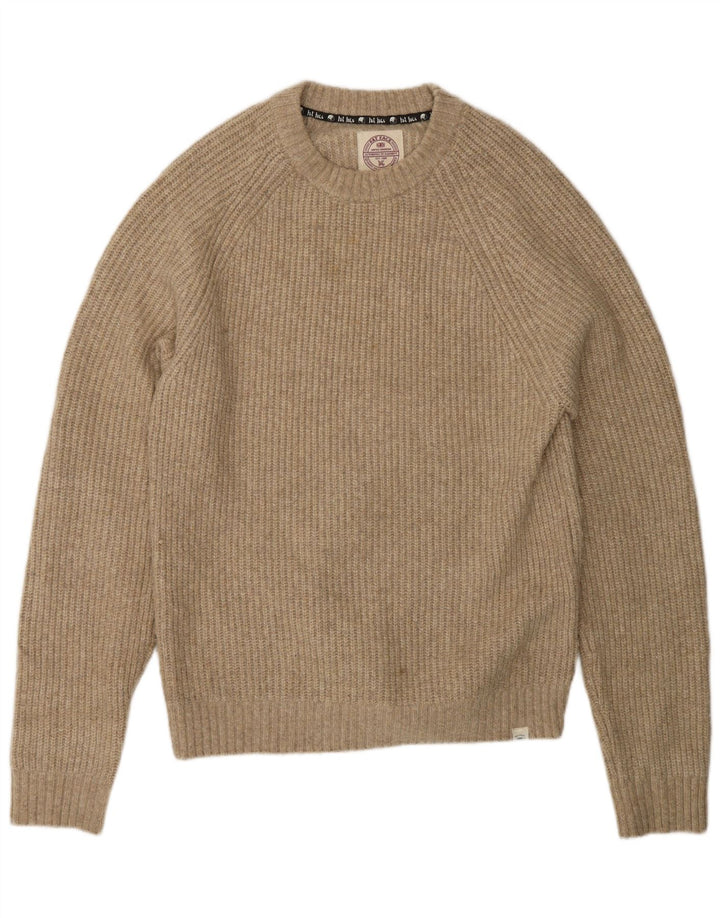 Fat Face Herre Crew Neck Jumper Sweater Medium Beige Akryl