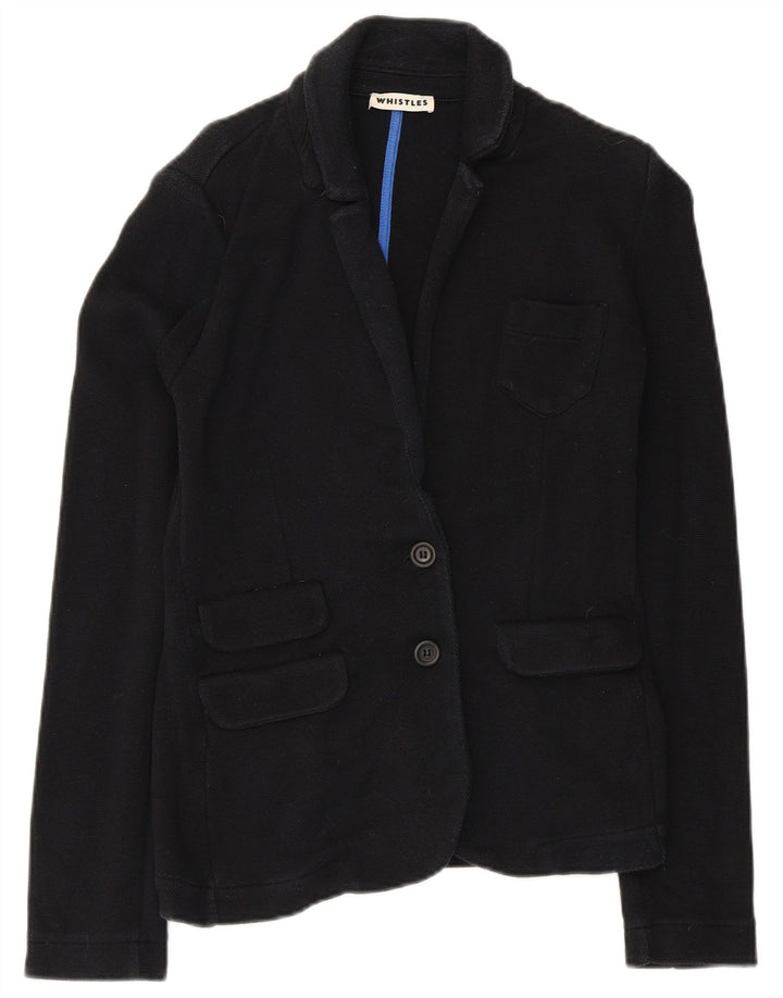 Whistles Dame 2 Button Blazer Jacket UK 10 Small Black Bomuld