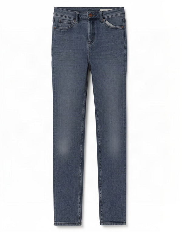 Marks & Spencer Dame The Lily Slim Jeans UK 10 Small W26 L30 Blue Cotton