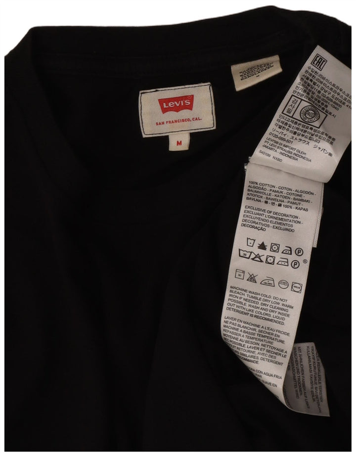 Levi's Herre T-Shirt Top Medium Sort Bomuld
