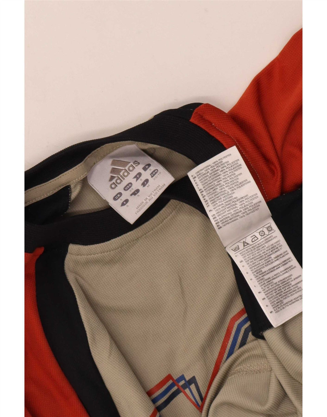 Adidas Herre Grafisk Top Langærmet Lille Beige Colourblock Polyester