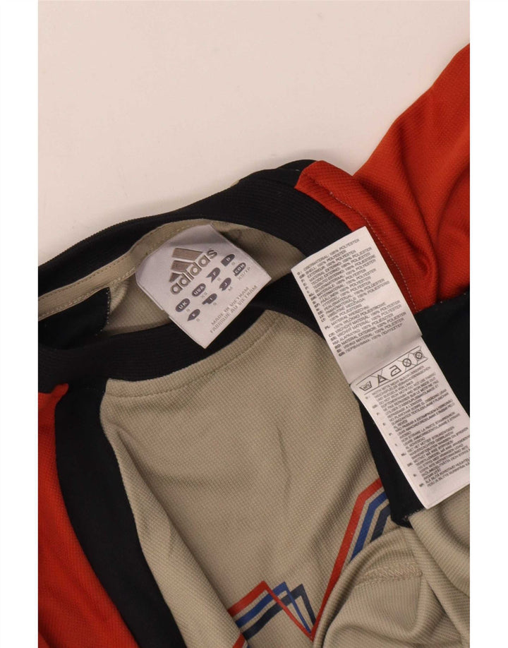 Adidas Herre Grafisk Top Langærmet Lille Beige Colourblock Polyester