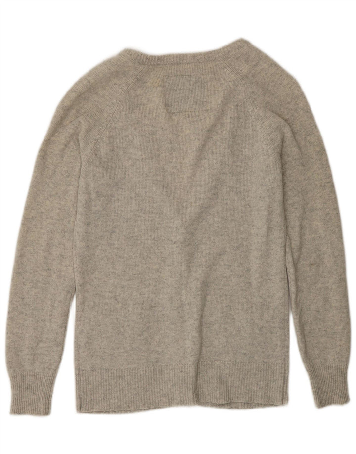Jack Wills Dame Cardigan Sweater UK 10 Lille Grå Uld