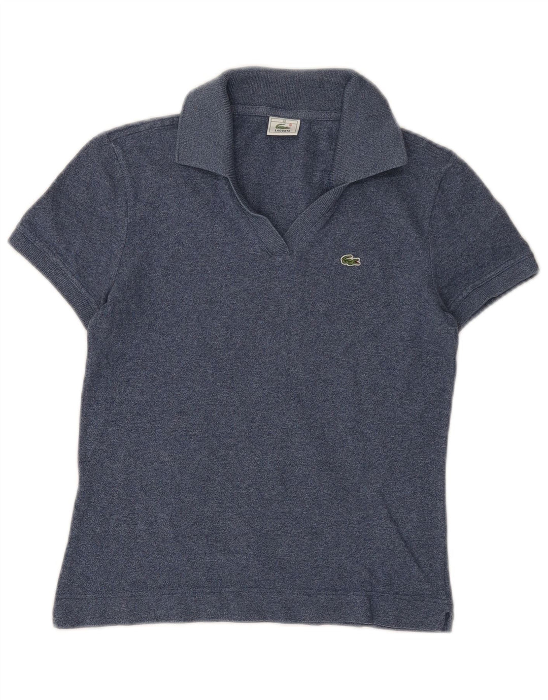 Lacoste Dame Polo Shirt Størrelse 40 Medium Navy Blue Flecked Bomuld