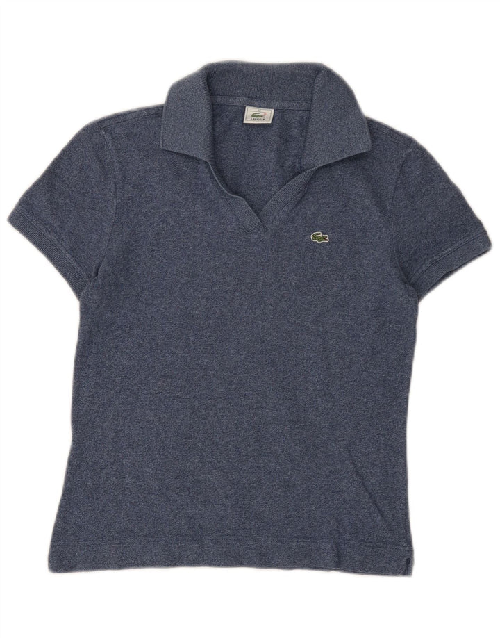 Lacoste Dame Polo Shirt Størrelse 40 Medium Navy Blue Flecked Bomuld