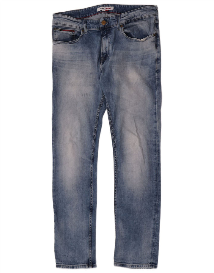 Tommy Hilfiger Herre Slim Jeans W34 L32 Blå Bomuld