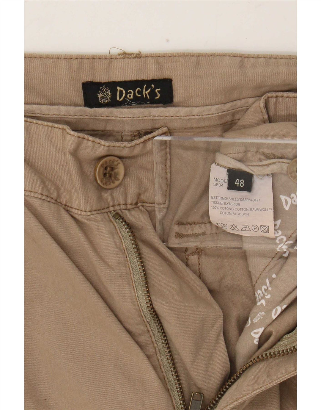 Dacks Herre Cargo Shorts IT 48 Medium W30 Beige Bomuld