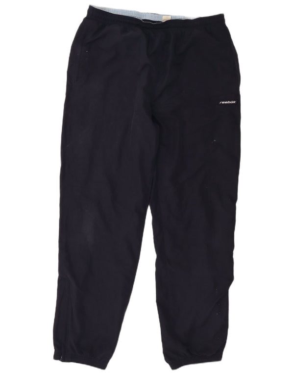 Reebok Mens Tracksuit Trousers Joggers Large Navy Blue Polyester