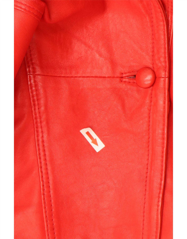 Vintage dameoversize læderfrakke UK 18 XL Rød