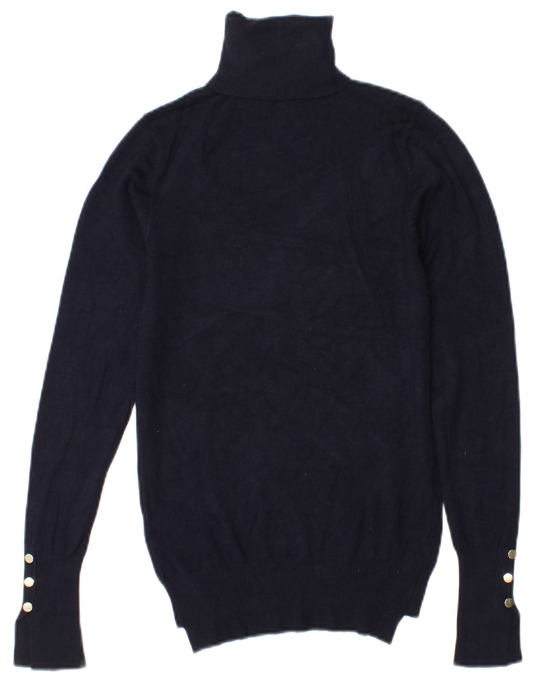Zara Dame Rullehals Sweater UK 10 Small Navy Blue
