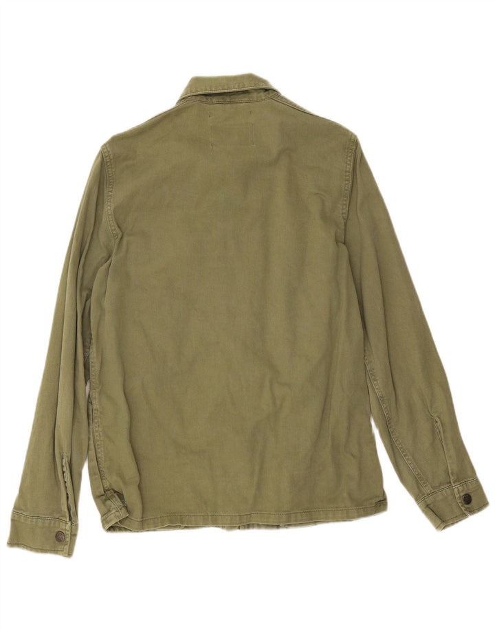 Zara Herre Bomber Jacket UK 38 Medium Grøn Bomuld