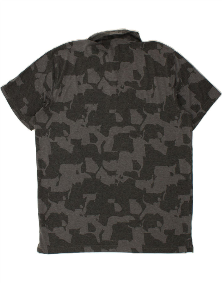 PUMA Mens Abstract Pattern Polo Shirt XL Grey Polyester Vintage Puma and Second-Hand Puma from Messina Hembry 
