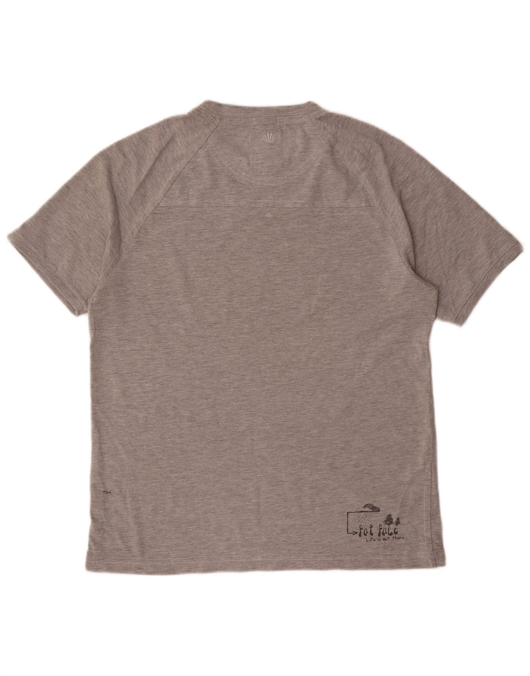 Fat Face Herre Grafisk T-Shirt Top Lille Grå