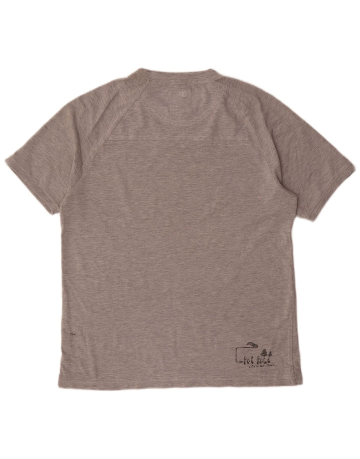 Fat Face Herre Grafisk T-Shirt Top Lille Grå