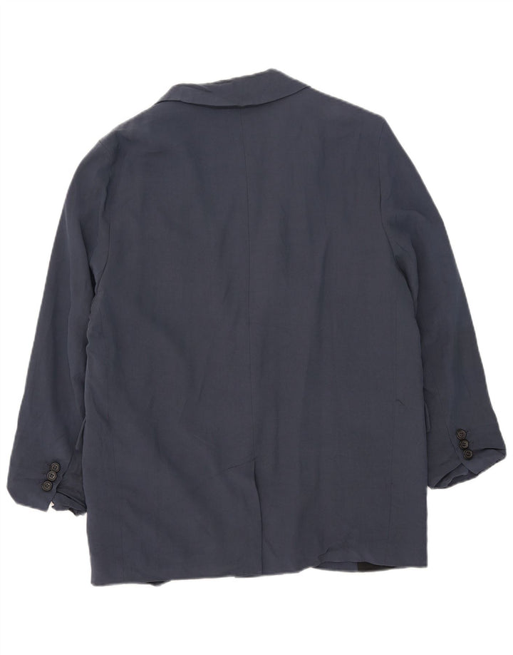 Zara Dame 1 Knap Oversized Blazer Jacket UK 10 Small Navy Blue Viscose