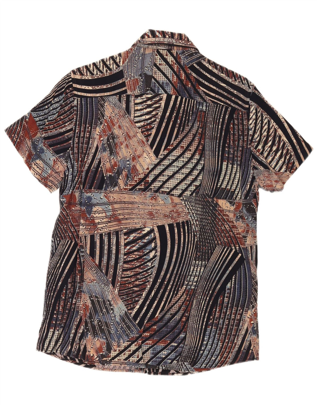 VINTAGE kortærmet herreskjorte Lille flerfarvet stribet