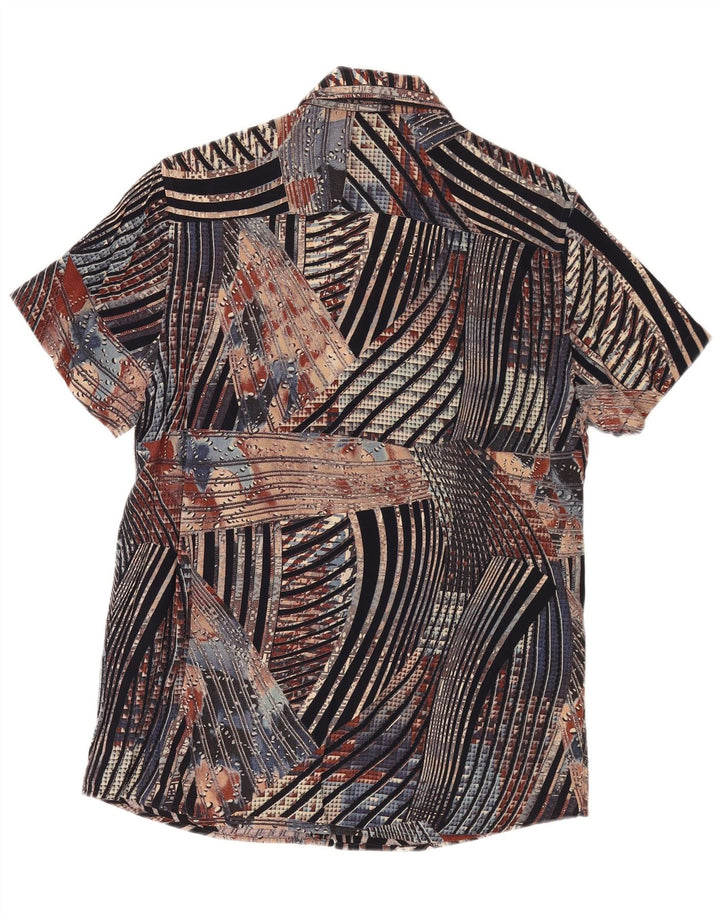 VINTAGE kortærmet herreskjorte Lille flerfarvet stribet