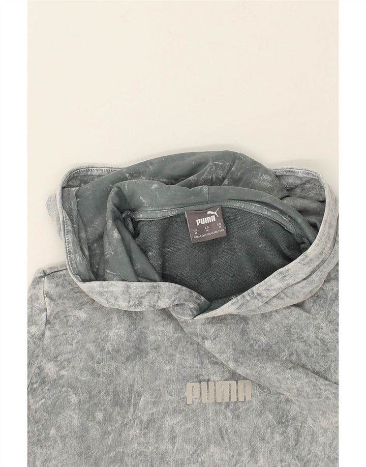 PUMA Mens Graphic Hoodie Jumper Medium Grey Cotton Vintage Puma and Second-Hand Puma from Messina Hembry 