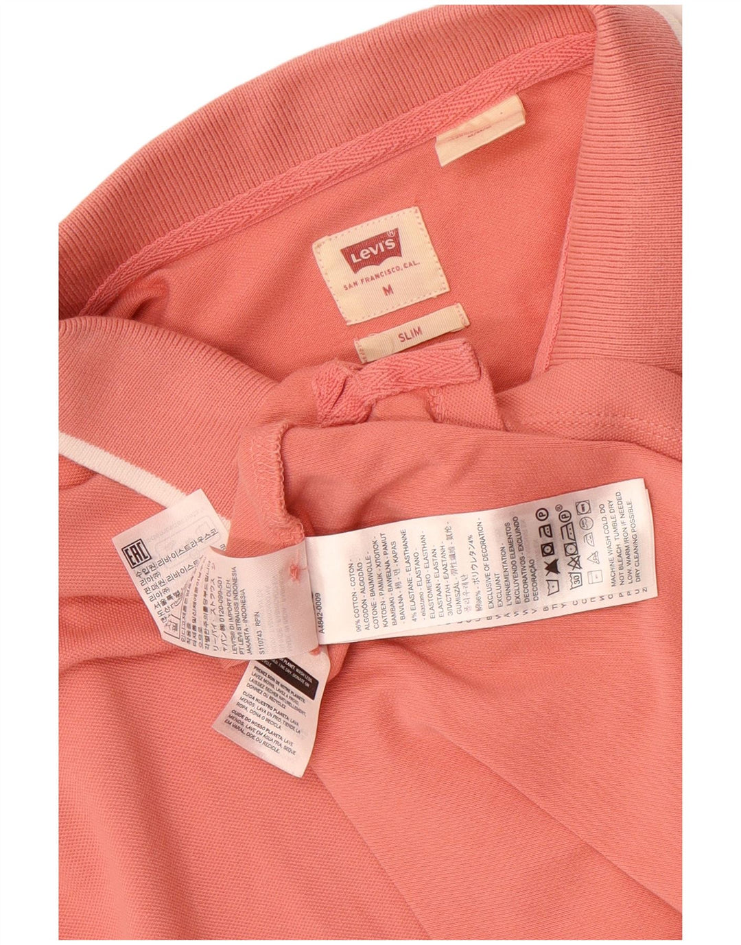 Levi's Herre Slim T-Shirt Top Medium Pink Bomuld