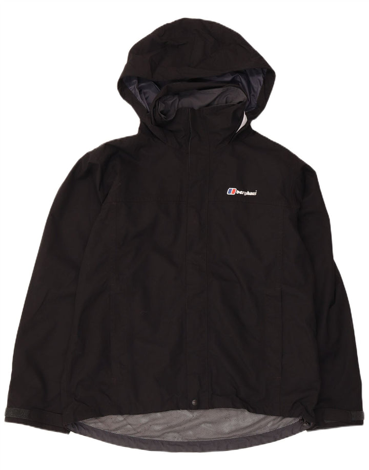 Berghaus Regnjakke med hætte til mænd UK 38 Medium Sort Polyamid