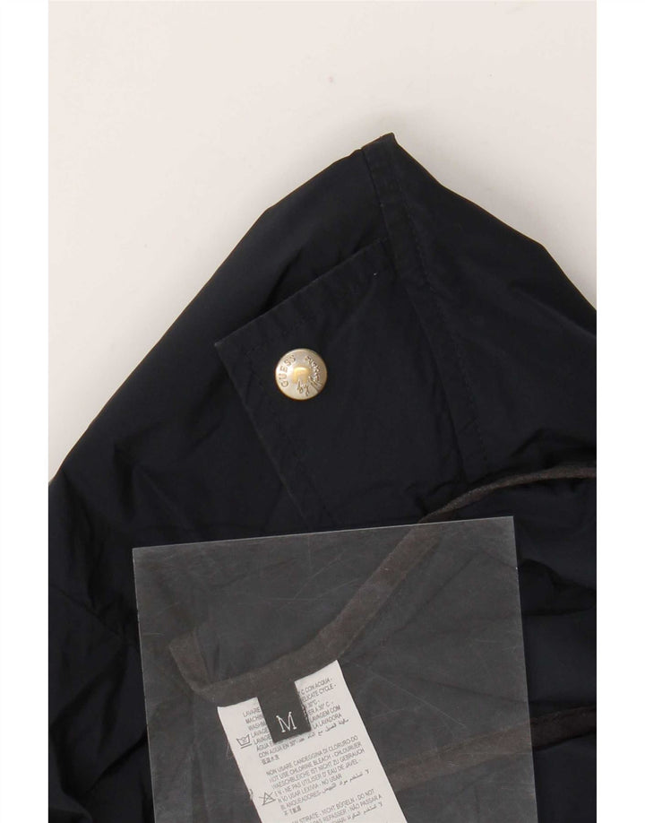 Guess Kvinder Hooded Utility Jacket UK 14 Medium Navy Blue Polyester
