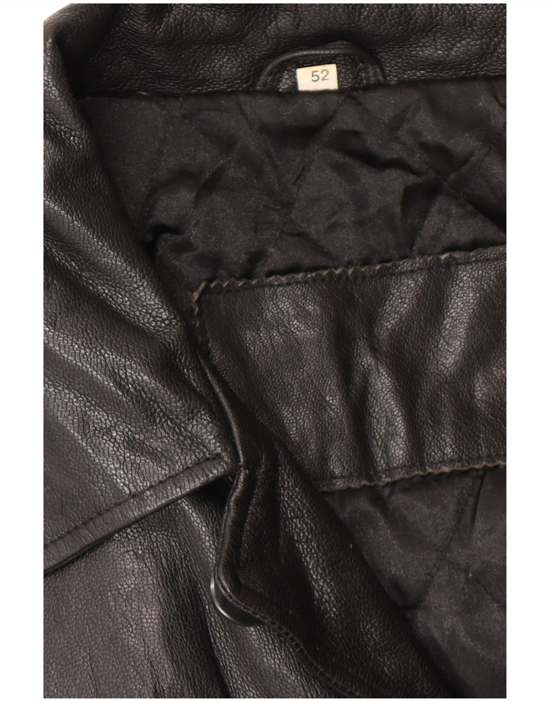 VINTAGE Herre Læderjakke IT 52 XL Sort Læder