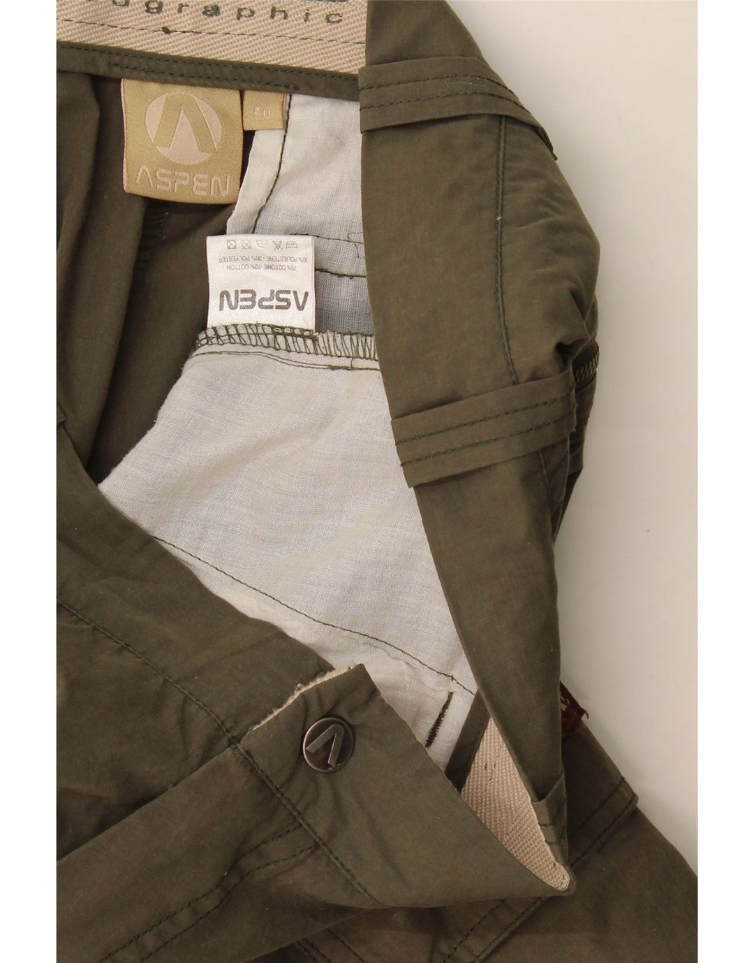Aspen Herre Cargo Shorts IT 50 Large W34 Khaki Cotton