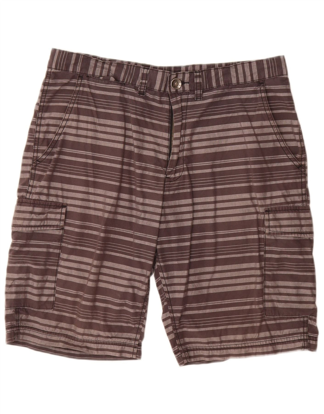 Dkny Herre Cargo Shorts W33 Medium Grå Stribet Bomuld