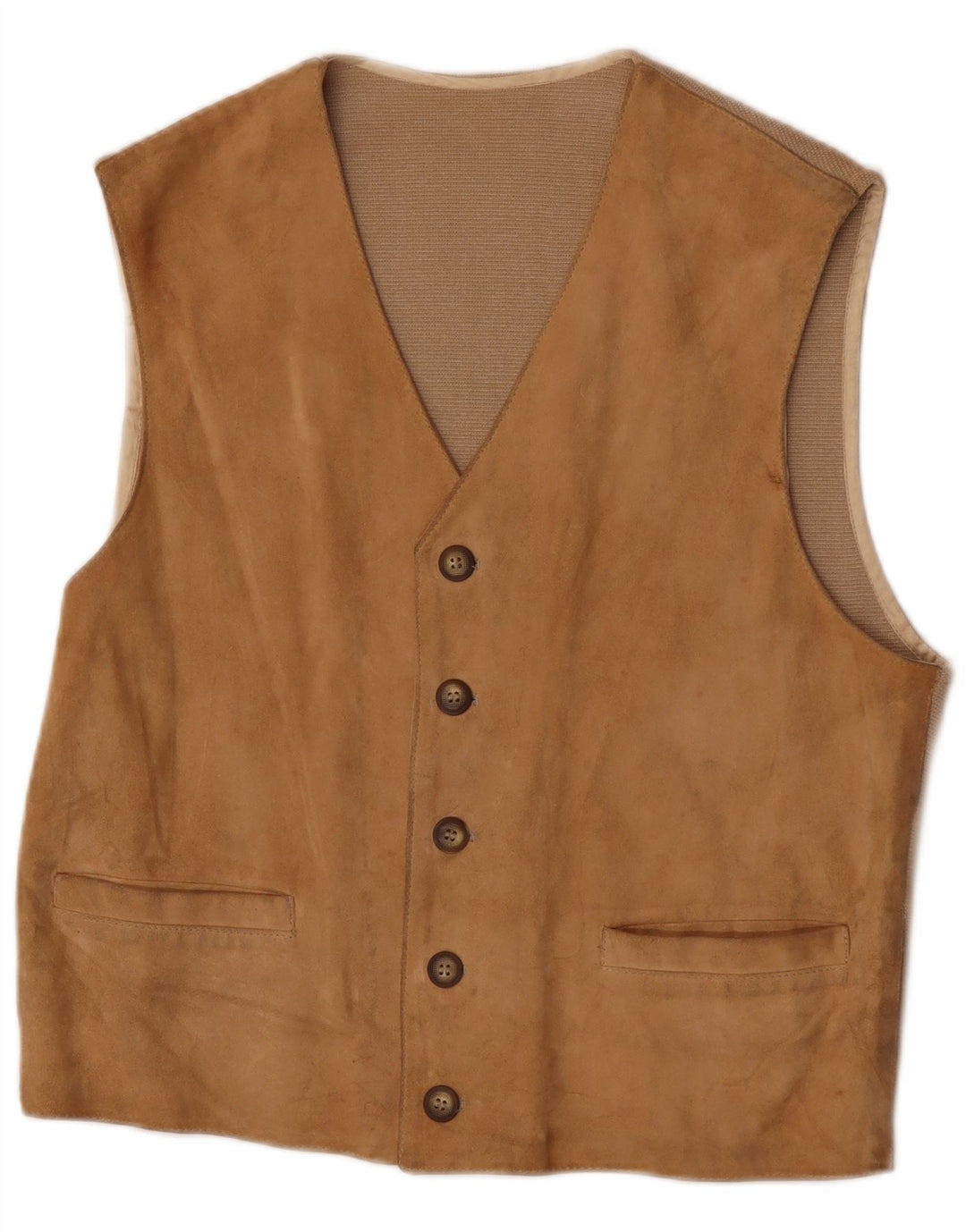 Harry&Moore Herre ruskindsvest IT 52 Stort beige læder