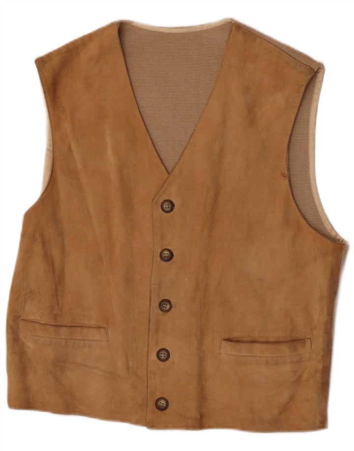 Harry&Moore Herre ruskindsvest IT 52 Stort beige læder