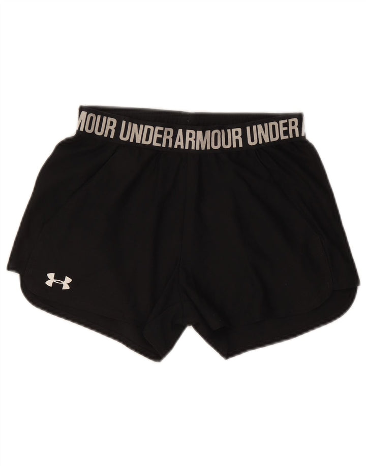UNDER ARMOUR Dame Heat Gear Graphic Sports Shorts UK 4 XS Sort