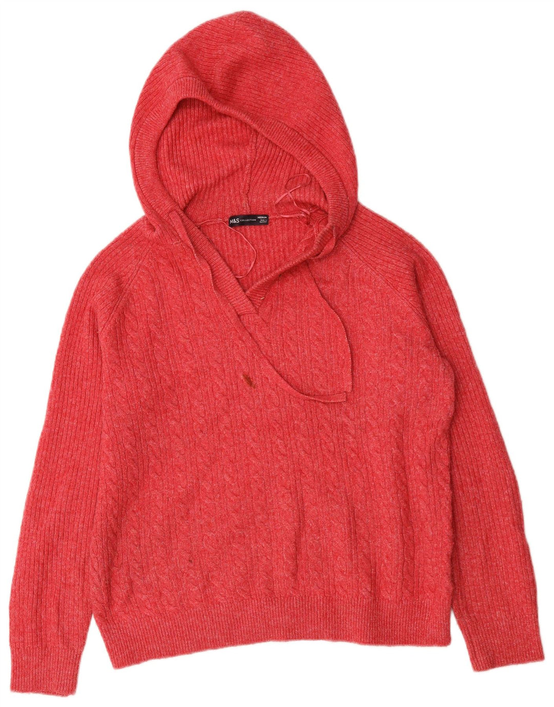 Marks & Spencer Dame hættetrøje oversize sweater UK 14 Medium Rød