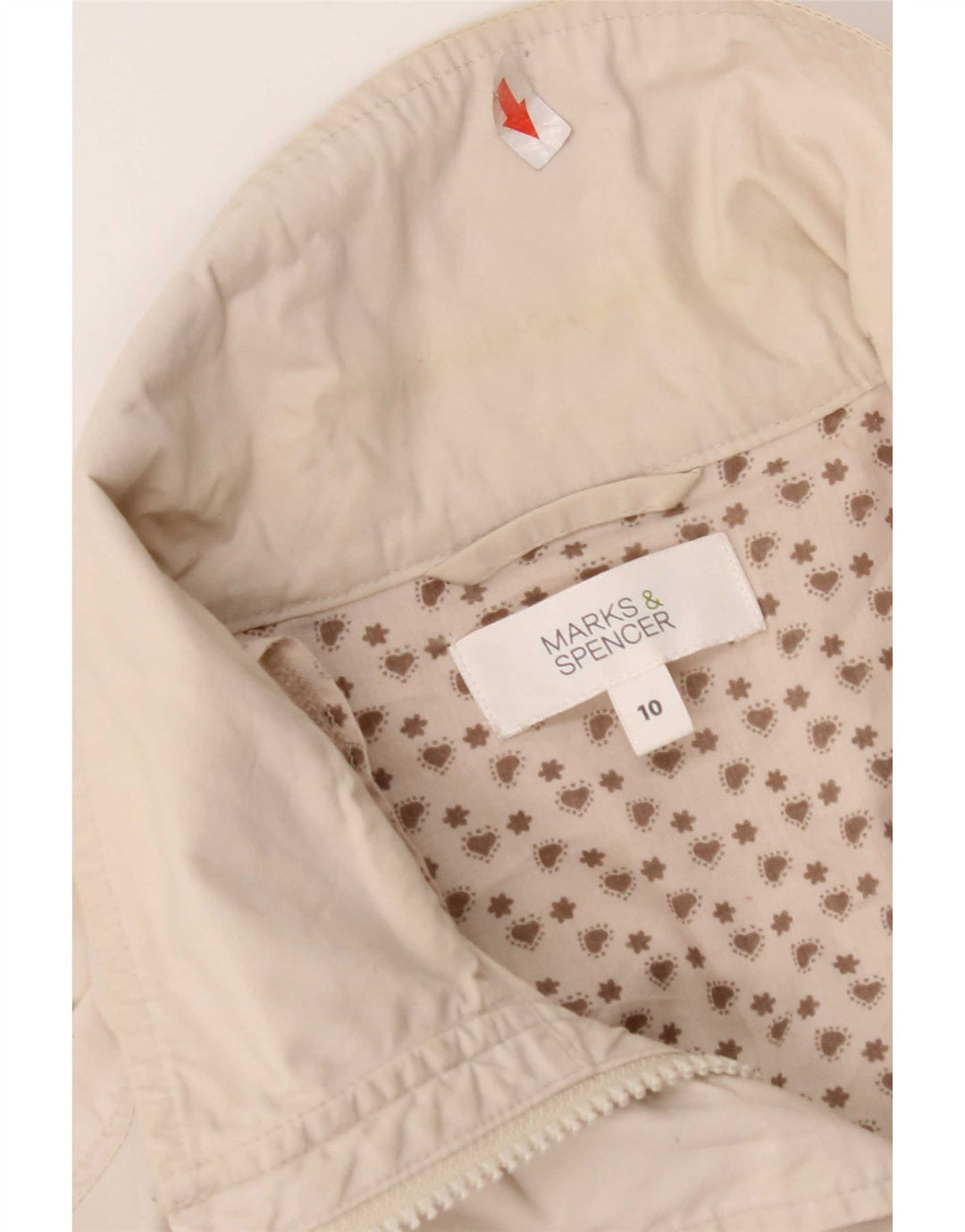 Marks & Spencer Kvinder Utility Jacket UK 10 Small Beige Bomuld
