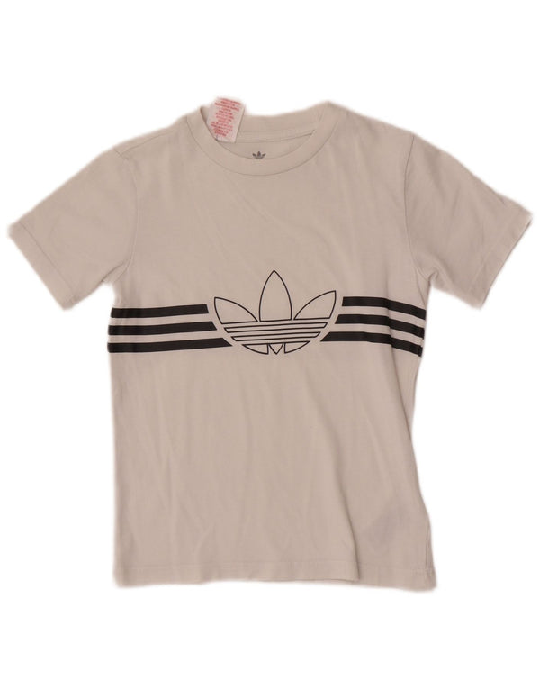Adidas drenge grafisk t-shirt top 7-8 år XS hvid bomuld