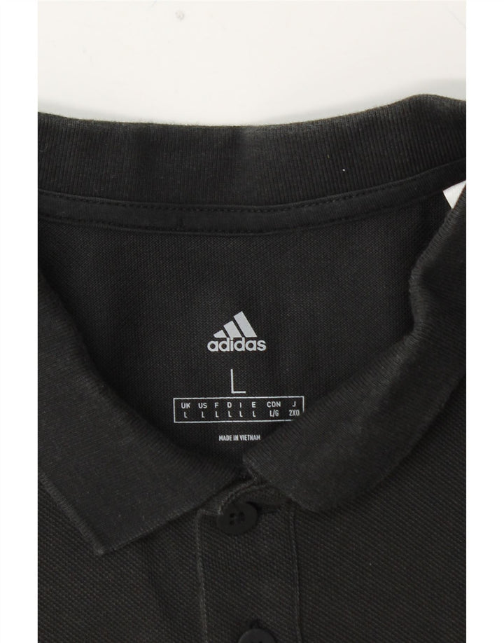 ADIDAS Poloshirt til mænd Stor sort bomuld