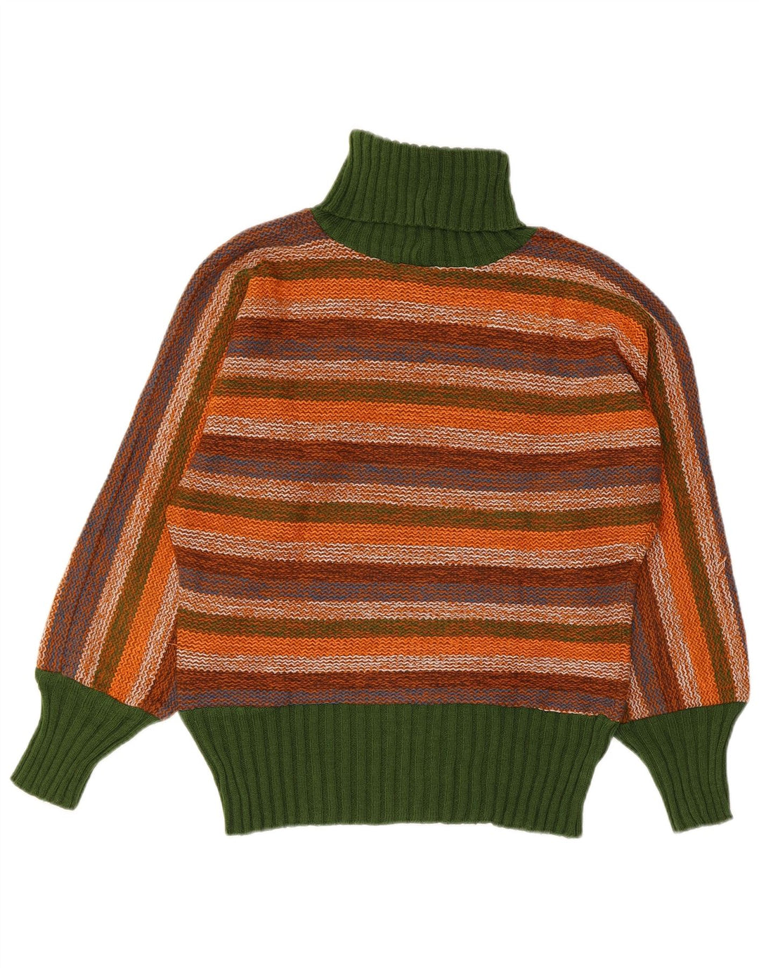 Vintage Dame Roll Neck Jumper Sweater IT 44 Medium Flerfarvet Stribet