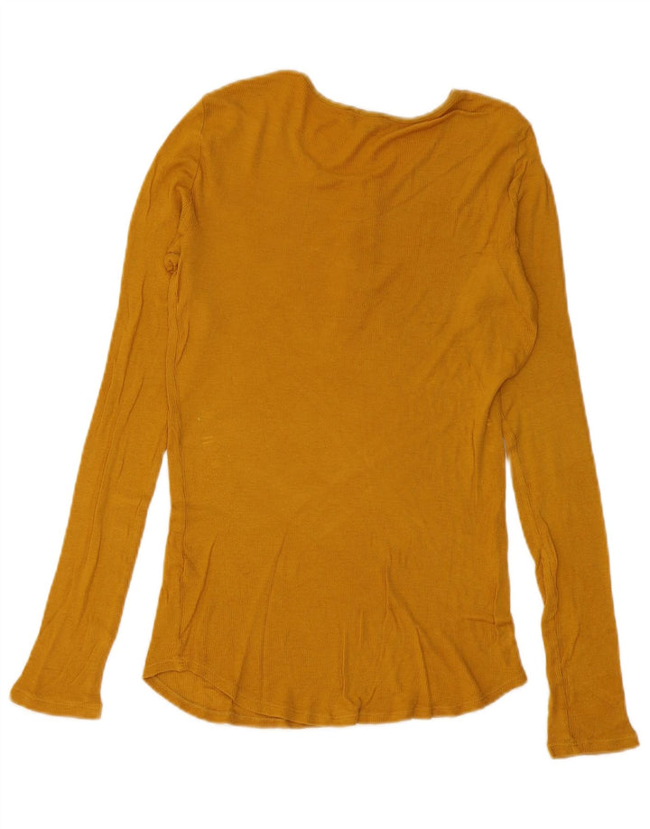 Massimo Dutti Dame Top Langærmet UK 12 Medium Gul Polyester
