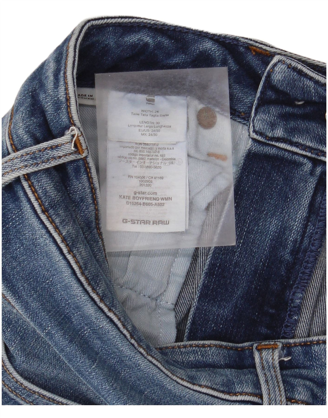 G-Star Dame Distressed Slim Jeans W24 L30 Blå Bomuld