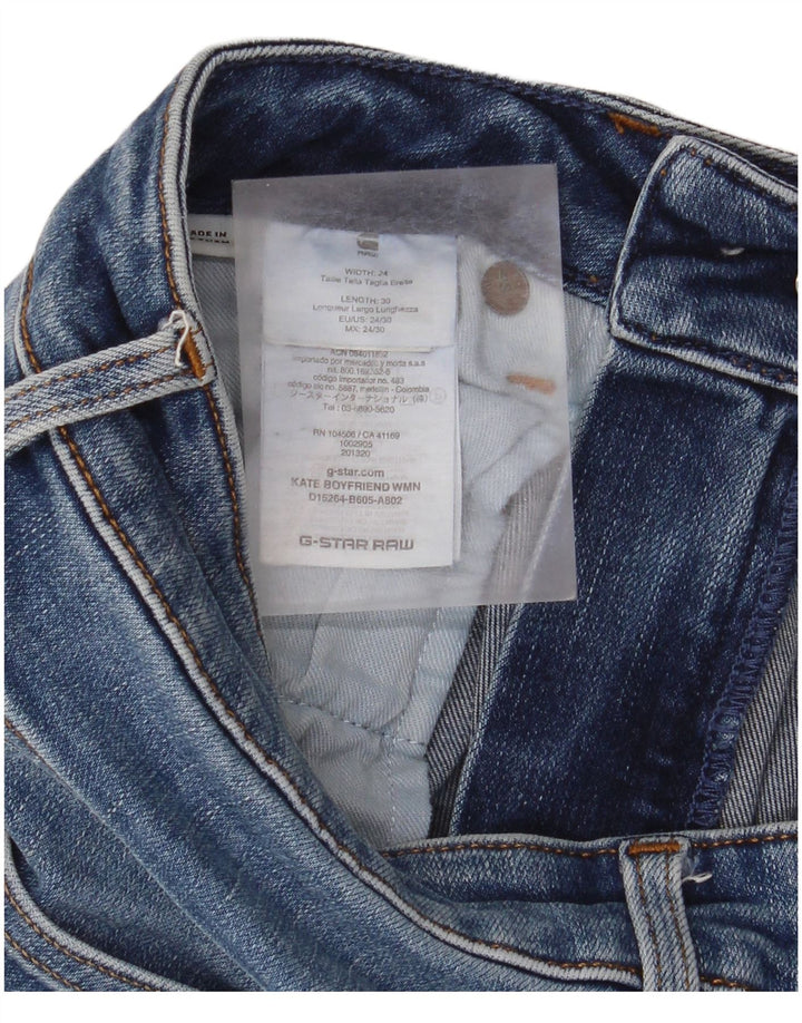 G-Star Dame Distressed Slim Jeans W24 L30 Blå Bomuld