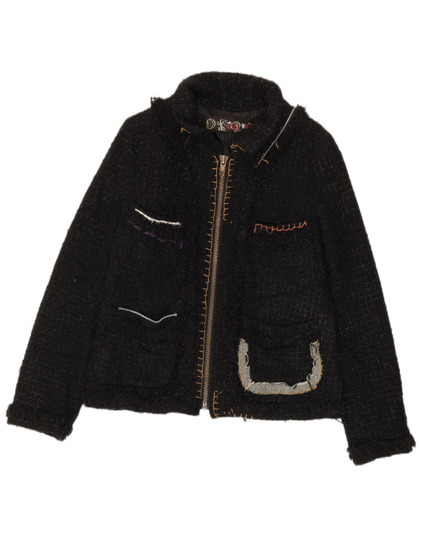 Desigual Womens Utility Jacket EU 44 XL Sort