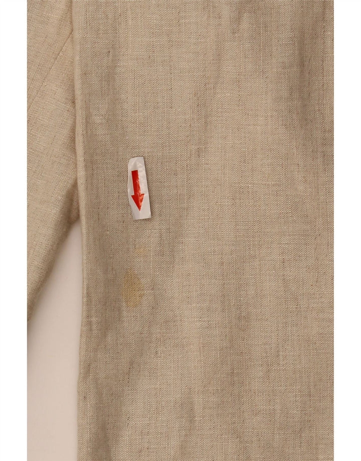 ZARA Herre 2-knaps blazerjakke EU 52 Stor beige hør
