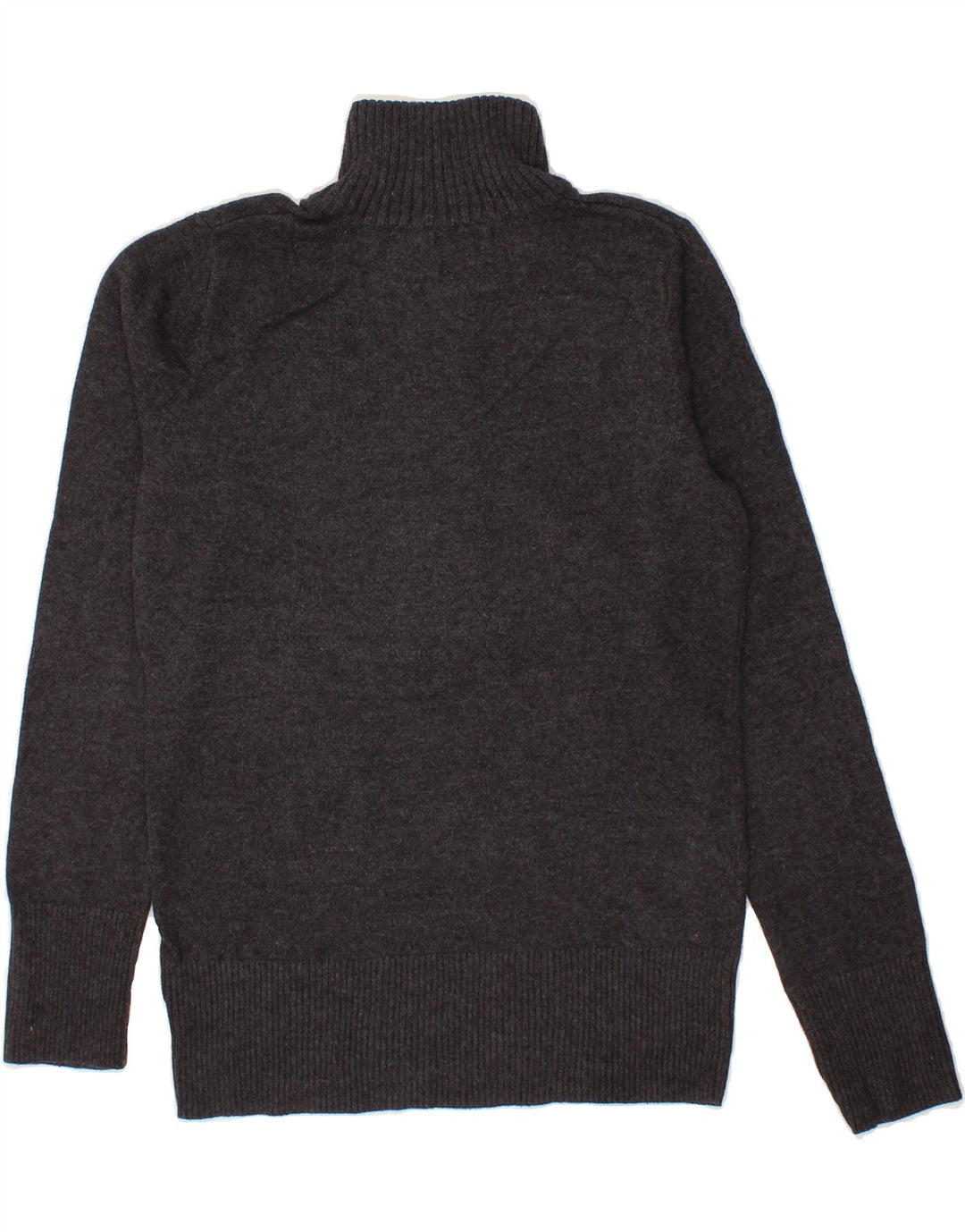 EDDIE BAUER Womens Button Neck Jumper Sweater UK 14 Medium Grey Cotton Vintage Eddie Bauer and Second-Hand Eddie Bauer from Messina Hembry 
